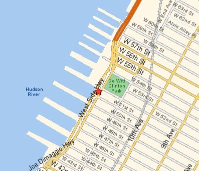 New York Cruise Ship Terminal map of area